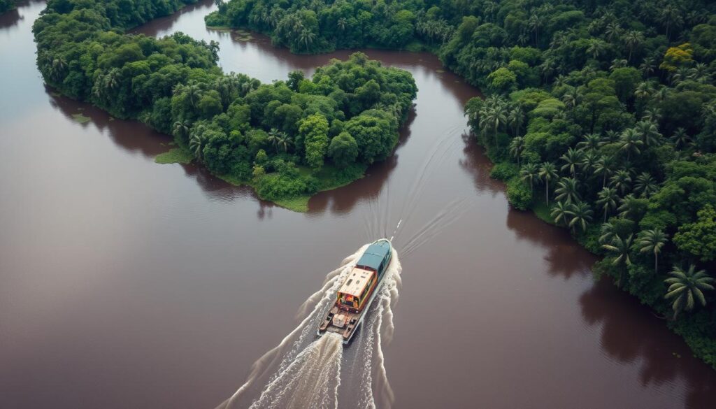 Amazon cargo boat expedition Peru