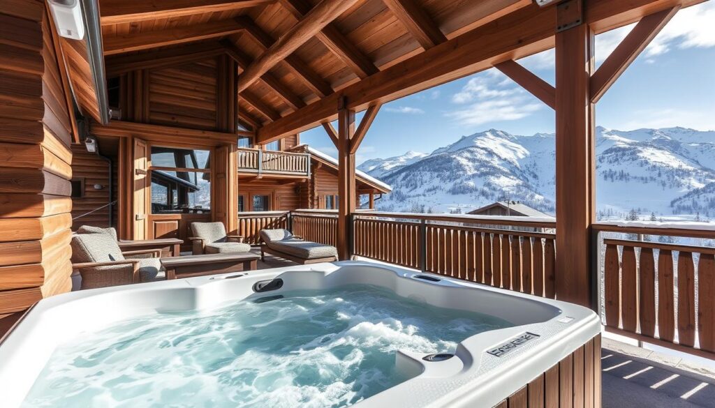luxury ski chalets with outdoor hot tubs