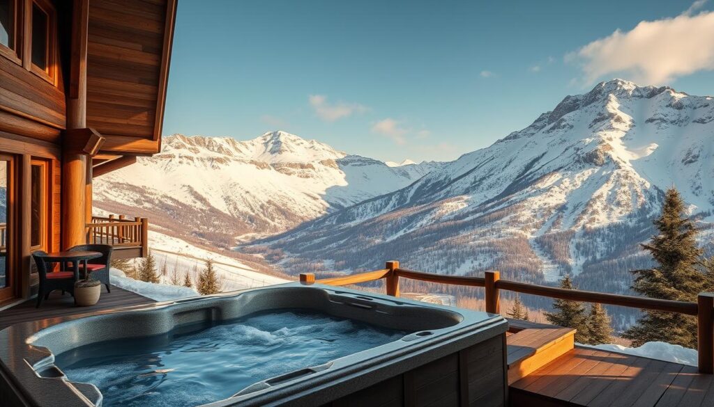 ski-in/ski-out luxury chalets with hot tubs